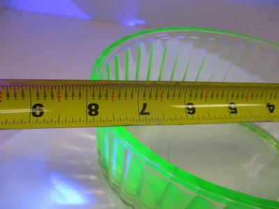 Uranium/Vaseline Glass Fluted Casserole Dish