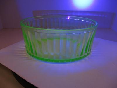 Uranium/Vaseline Glass Fluted Casserole Dish