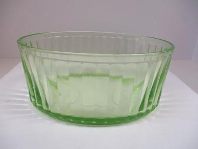 Uranium/Vaseline Glass Fluted Casserole Dish