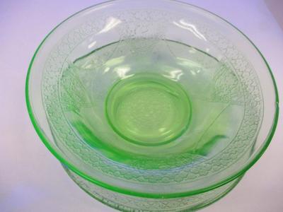 Vintage Uranium Glass Bowl & Plate