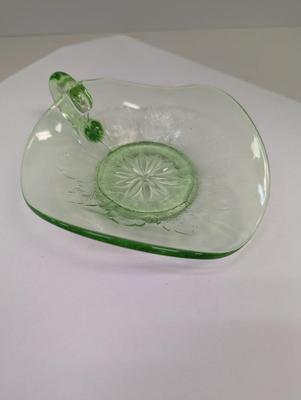 Vaseline Uranium Glass Candy Dish