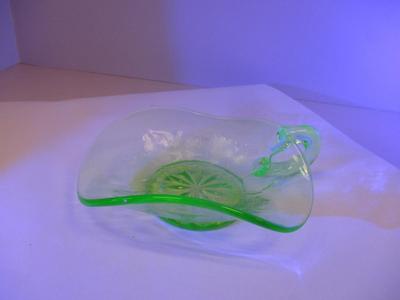 Vaseline Uranium Glass Candy Dish