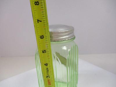 Green Vaseline/Uranium Glass Jar With Metal Lid