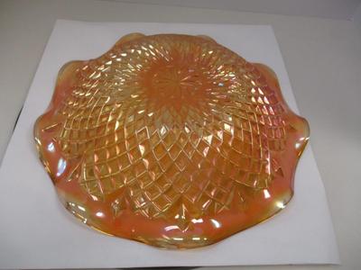 Vintage Diamond Patterned Carnival Glass Bowl