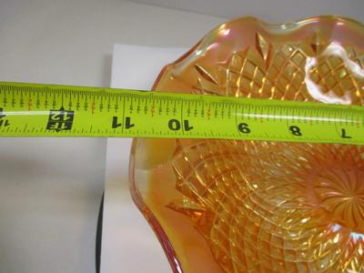 Vintage Diamond Patterned Carnival Glass Bowl