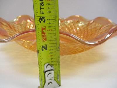Vintage Diamond Patterned Carnival Glass Bowl