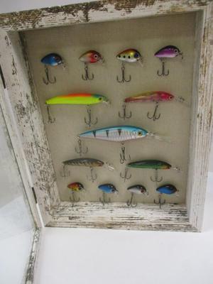 Fishing Lures Mounted In Shadow Box