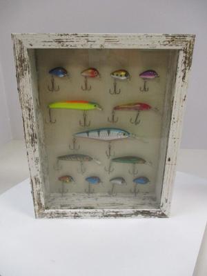 Fishing Lures Mounted In Shadow Box