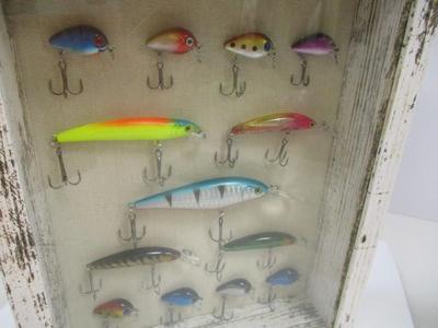 Fishing Lures Mounted In Shadow Box