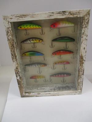 Fishing Lures Mounted In Shadow Box