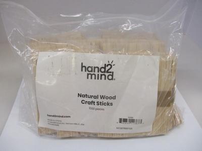 Hand 2 Mind Natural Wood Craft Sticks Tongue Depressors Popsicle Tattoo Waxing Sticks 1000 Pieces