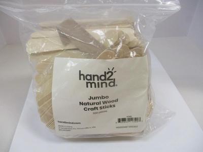Hand 2 Mind Natural Wood Craft Sticks Tongue Depressors Popsicle Tattoo Waxing Sticks 500 Pieces