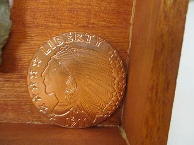 Native American Arrowheads & 1911 Indian Head & Eagle Golden State Mint 1oz .999 Fine Copper Bullion Round w/ Display Box