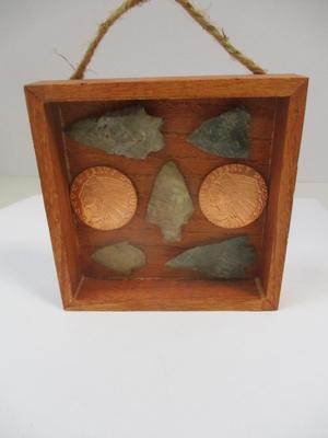 Native American Arrowheads & 1911 Indian Head & Eagle Golden State Mint 1oz .999 Fine Copper Bullion Round w/ Display Box