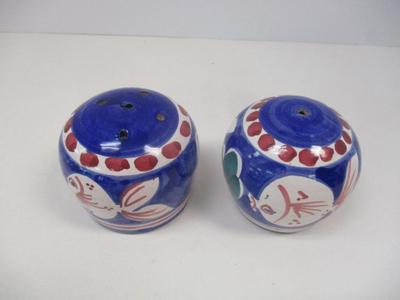 Vietri Solimene Fish Designs Hand Painted Salt & Pepper Shakers Made In Italy
