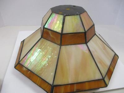Two Tone Art Deco Leaded Stag Glass Lamp Shade