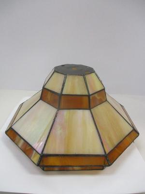 Two Tone Art Deco Leaded Stag Glass Lamp Shade