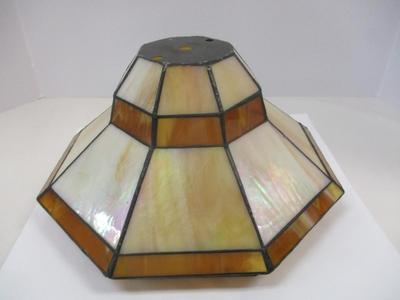 Two Tone Art Deco Leaded Stag Glass Lamp Shade