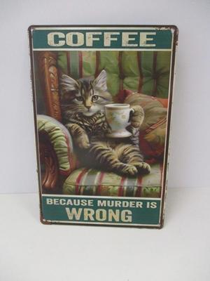Retro Metal Tin Sign Approx 11 3/4" x 7 3/4"