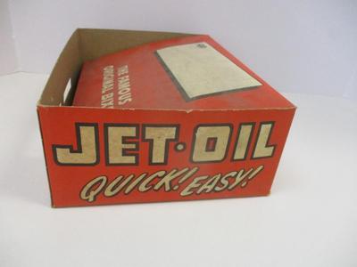 Antique 1940's The Famous Original Jet Oil Display Box & 2 Shoe Polish Bottles