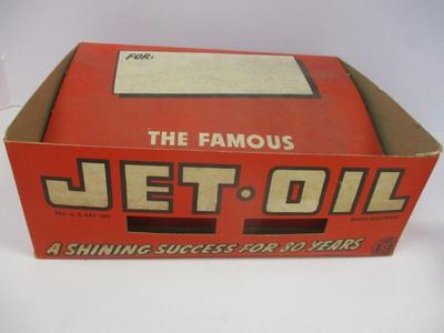 Antique 1940's The Famous Original Jet Oil Display Box & 2 Shoe Polish Bottles