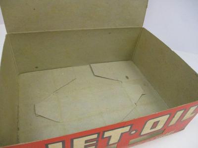 Antique 1940's The Famous Original Jet Oil Display Box & 2 Shoe Polish Bottles