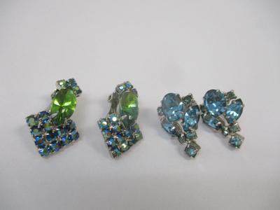 Vintage Rhinestone Clip On & Screw Back Earrings