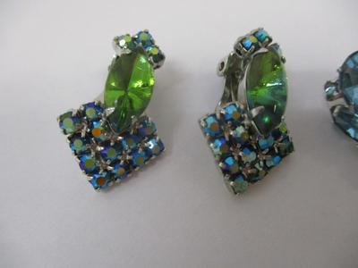 Vintage Rhinestone Clip On & Screw Back Earrings