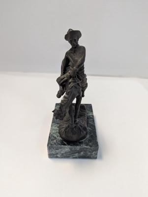 Small Bronze Remington Cowboy On Bucking Horse Statue