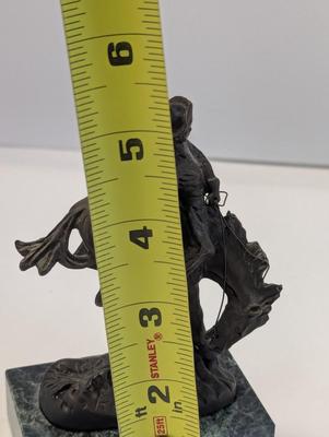 Small Bronze Remington Cowboy On Bucking Horse Statue