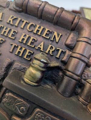 Retro Chalkware Thermometer 1975 Miller Studio Bless This House Wall Hanging & 1974 Kitchen Is The Heart Of The Home