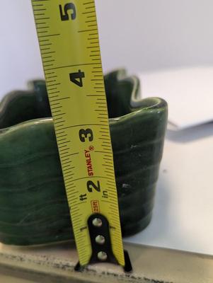 Vintage McCoy Rectangular Planter Olive Green Art Deco Pattern Pottery