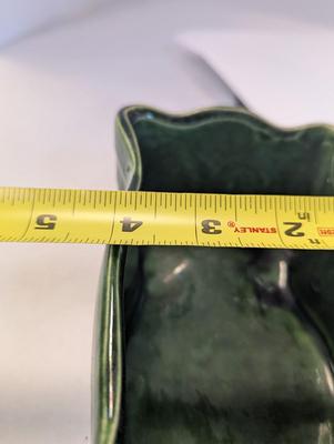Vintage McCoy Rectangular Planter Olive Green Art Deco Pattern Pottery