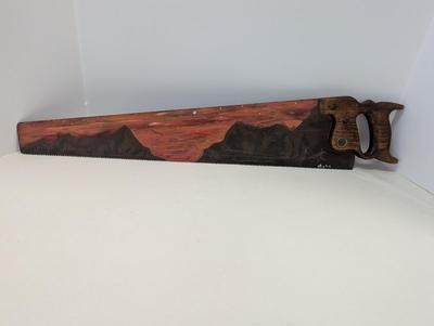 Signed Hand Painted Saw