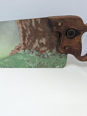 Signed Hand Painted Saw