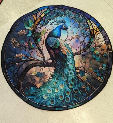 Peacock Pattern Round Area Rug