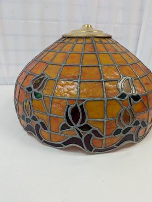 Antique Orange/Black Stained Glass Shade
