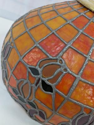 Antique Orange/Black Stained Glass Shade