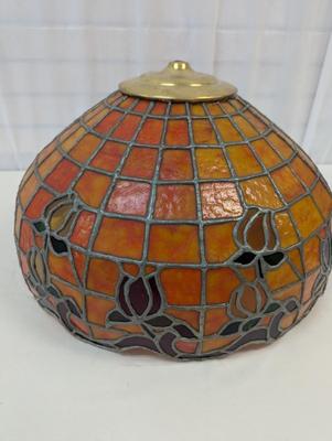 Antique Orange/Black Stained Glass Shade