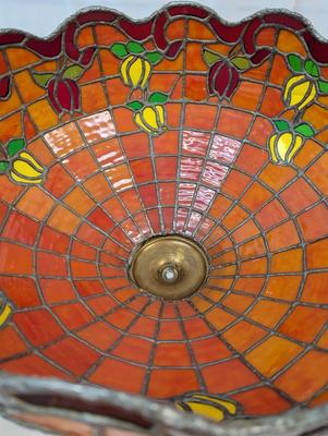 Antique Orange/Black Stained Glass Shade