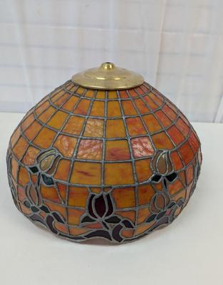 Antique Orange/Black Stained Glass Shade