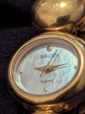 Costume Jewelry Necklaces Earrings Lockets & Gruen Quartz Watch #30