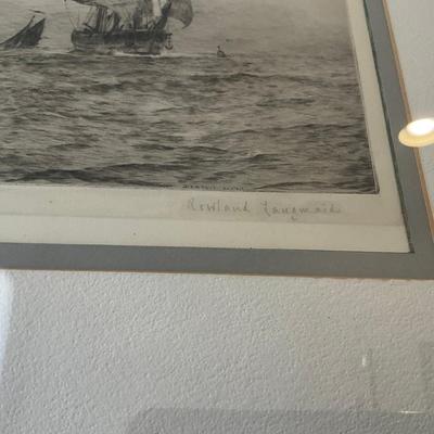 848 Rowland Langmaid (1897-1956) Etching "Dropping The Pilot"