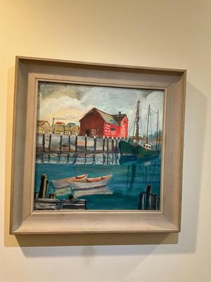 851 Vintage Seaside Oil Painting