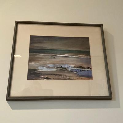 861 Original Watercolor Beachscape By Verda Keen