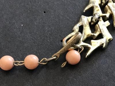 Vintage Coro Peach Enamel collar Necklace