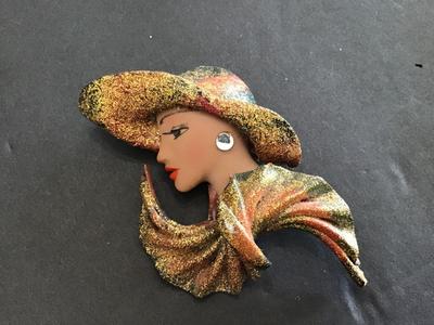 Large Face Brooch