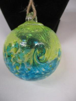 Hand Blown Multi Color Glass Ornament Approx 2 1/2" #10
