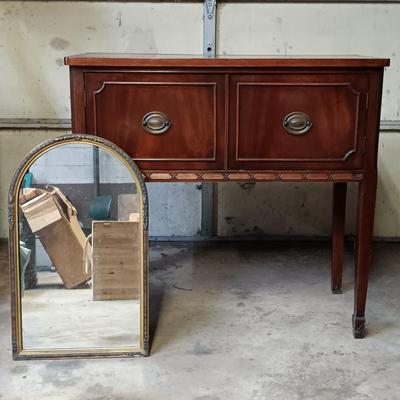 LOT 110: Bernhardt Furniture Co. Sideboard with Vintage Mirror