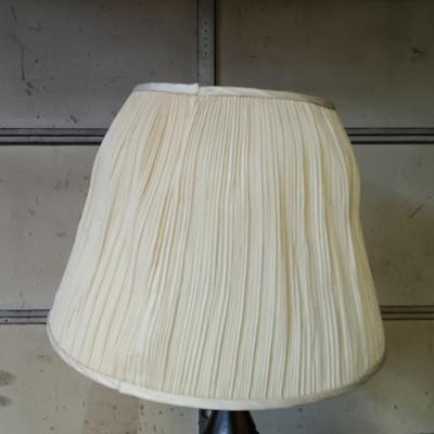LOT 111: MCM Textured Thumbprint Glass and Metal Lamp